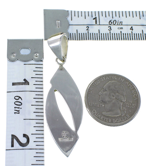 Southwestern Genuine Sterling Silver Turquoise Inlay Pendant AX48851